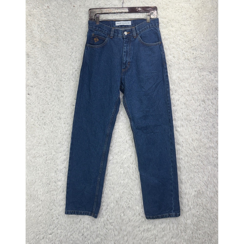 Polar Skate Co Jeans 30/32 Blue Straight Leg Streetwear Skateboarding 90s Style